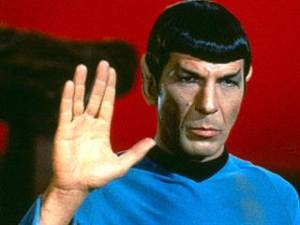 Actor, Leonard Nimoy, as the iconic character, Mr. Spock
